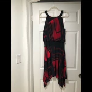 - ABS silver label women's dress M red and black.